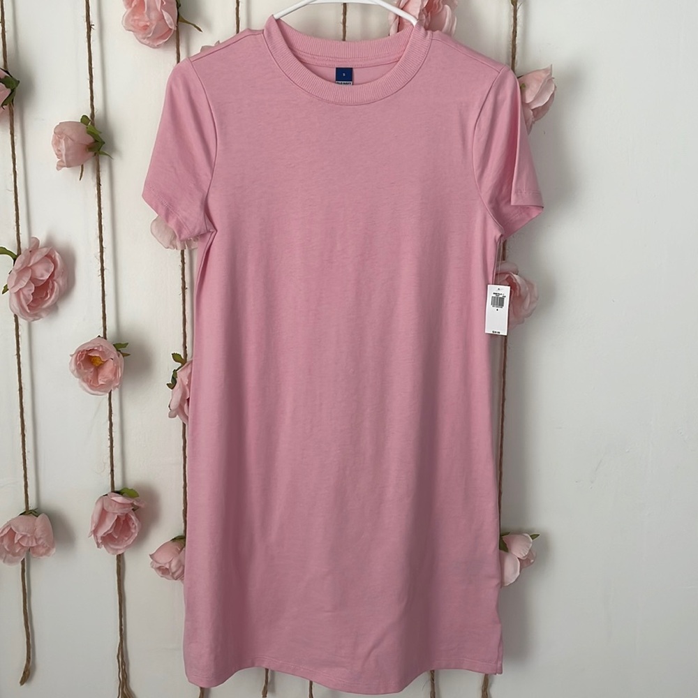 NWT Old Navy Vintage Mini T-Shirt Dress Pink
